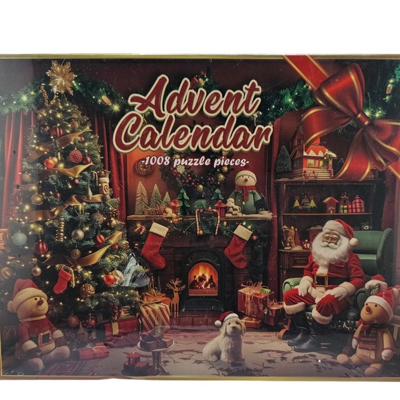 1008 Piece Christmas Advent Calendar Jigsaw Puzzle Santa Tree Snowman Dog New - Picture 1 of 5